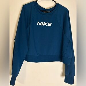 Nike Women's Blue Dri-Fit Cropped Crewneck Pullover Size 2X
